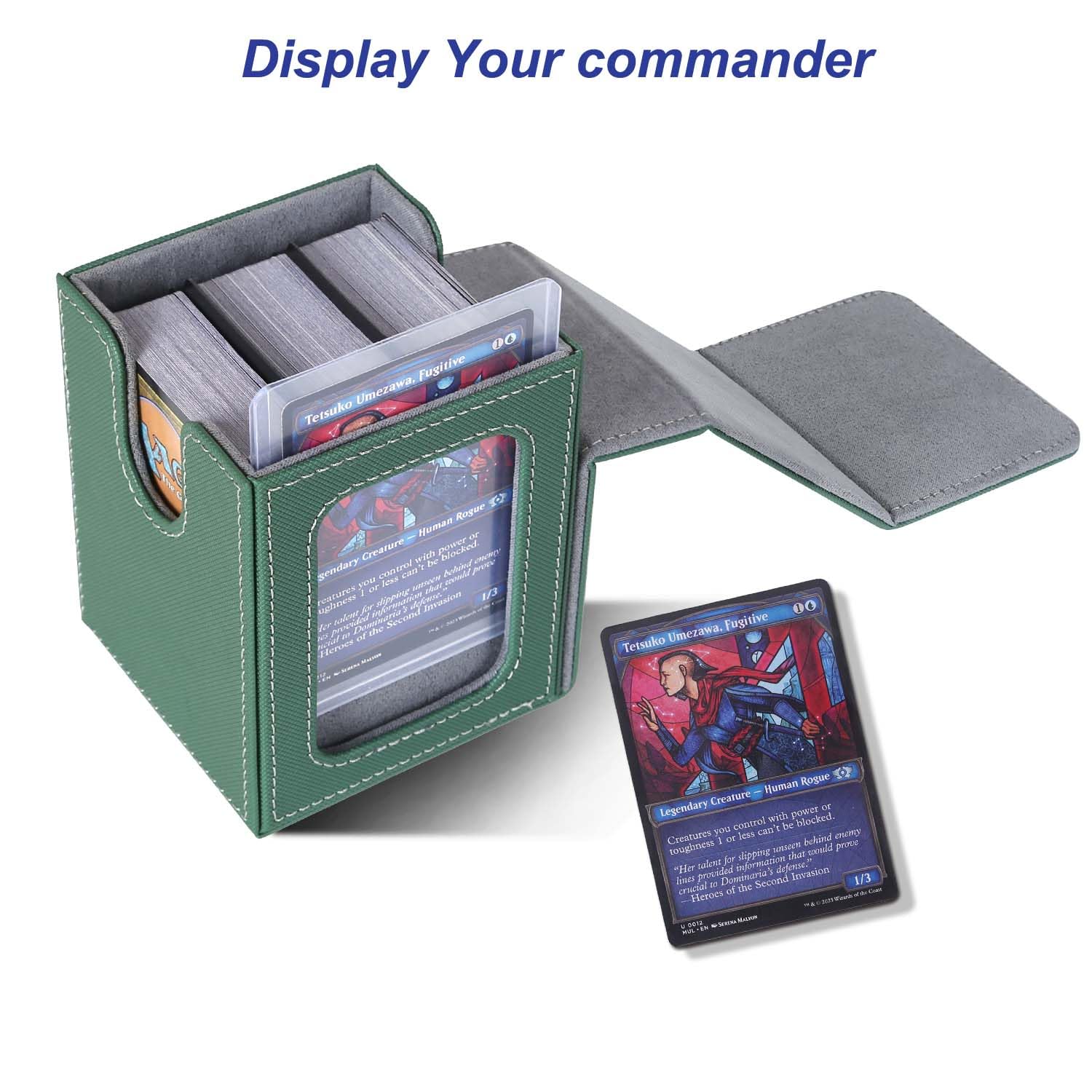 AFIING deck box interior dimensions 4x3x3 inches fits 100 double-sleeved cards