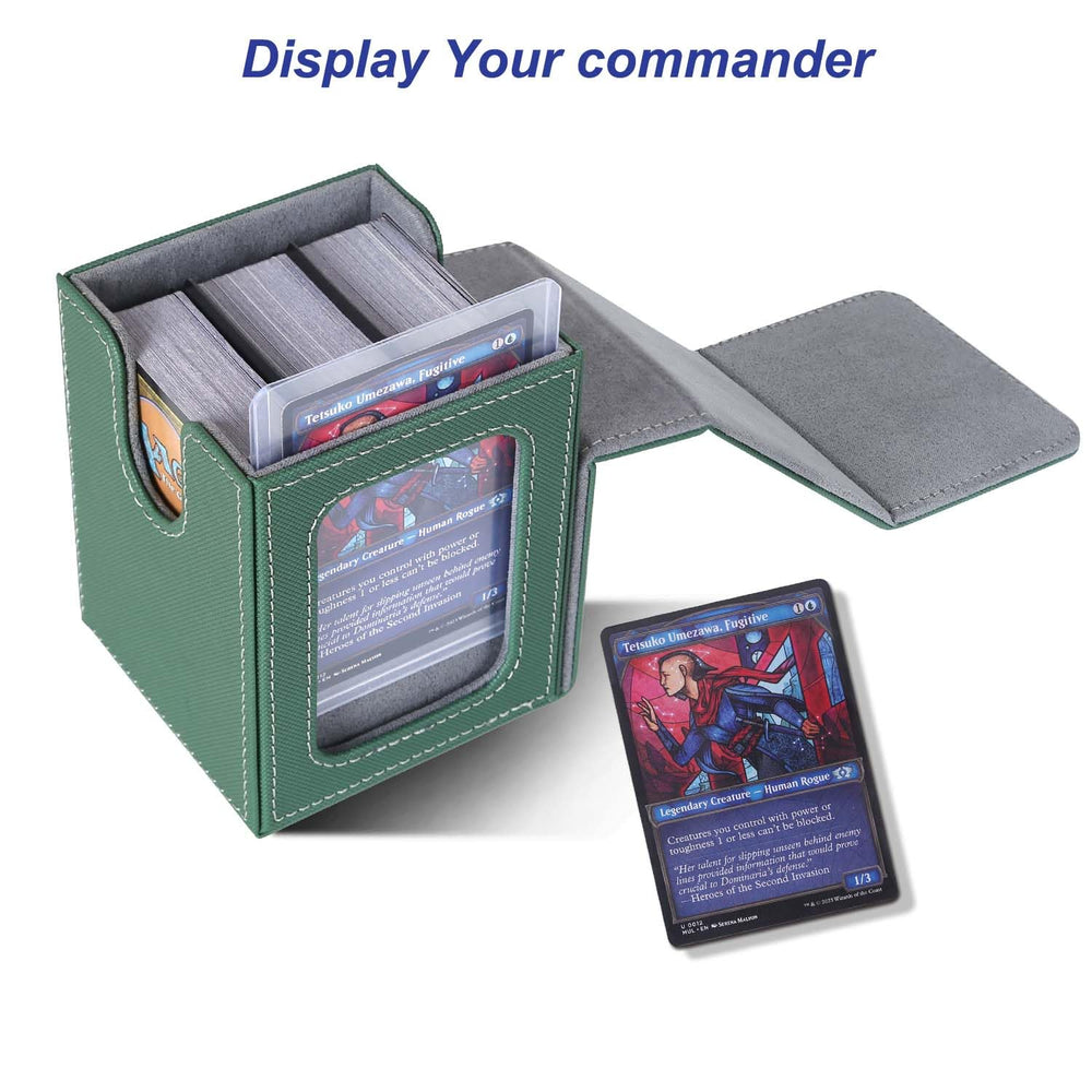AFIING deck box interior dimensions 4x3x3 inches fits 100 double-sleeved cards