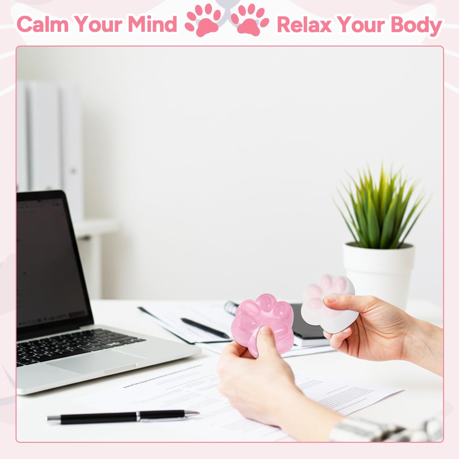 AFKLMNE Taba Paw pink 2-pack showing value-packed stress relief for adults