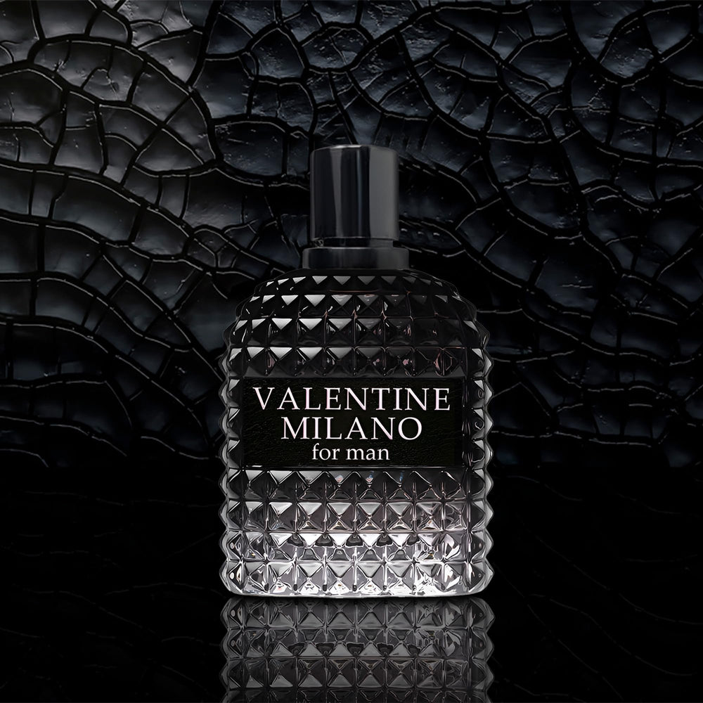 AFLUXE Valentine Milano bottle side—bold profile suitable for office and night out