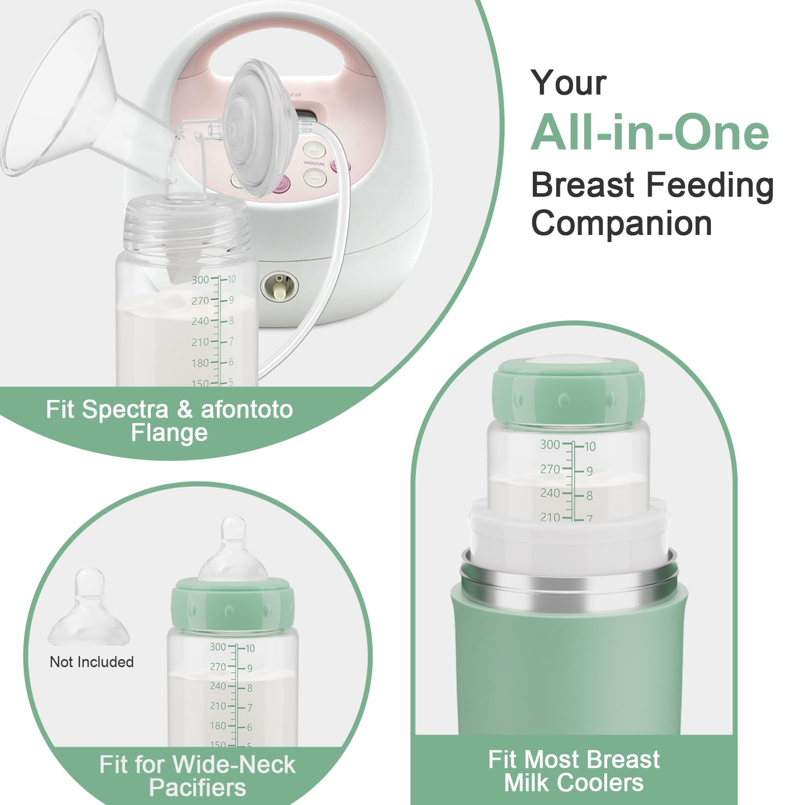 afontoto spectra-compatible bottle with pump integration enables streamlined pumping and storage.