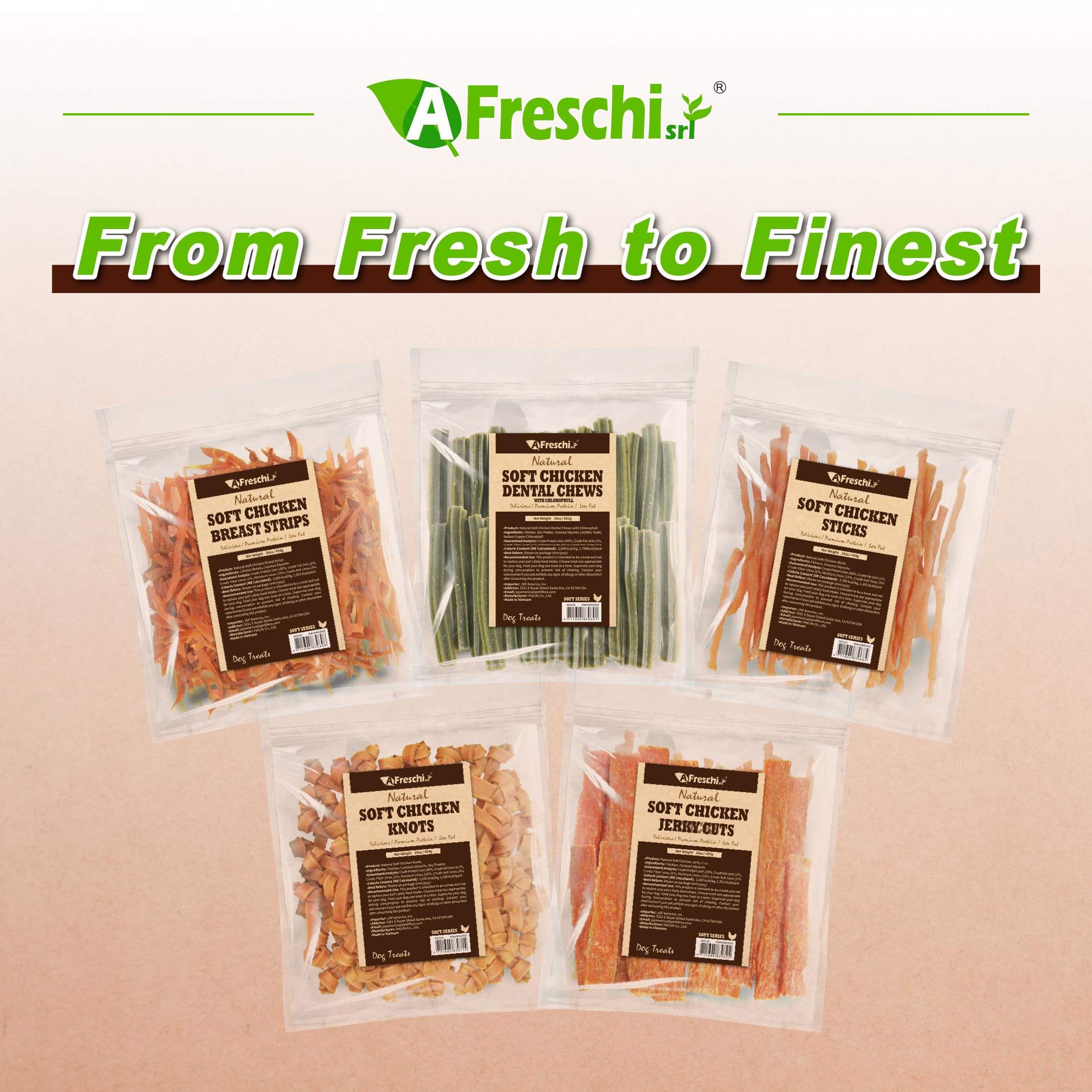 A Freschi srl friandises poulet douces chien : idéal pour petites gueules et moments de lien.