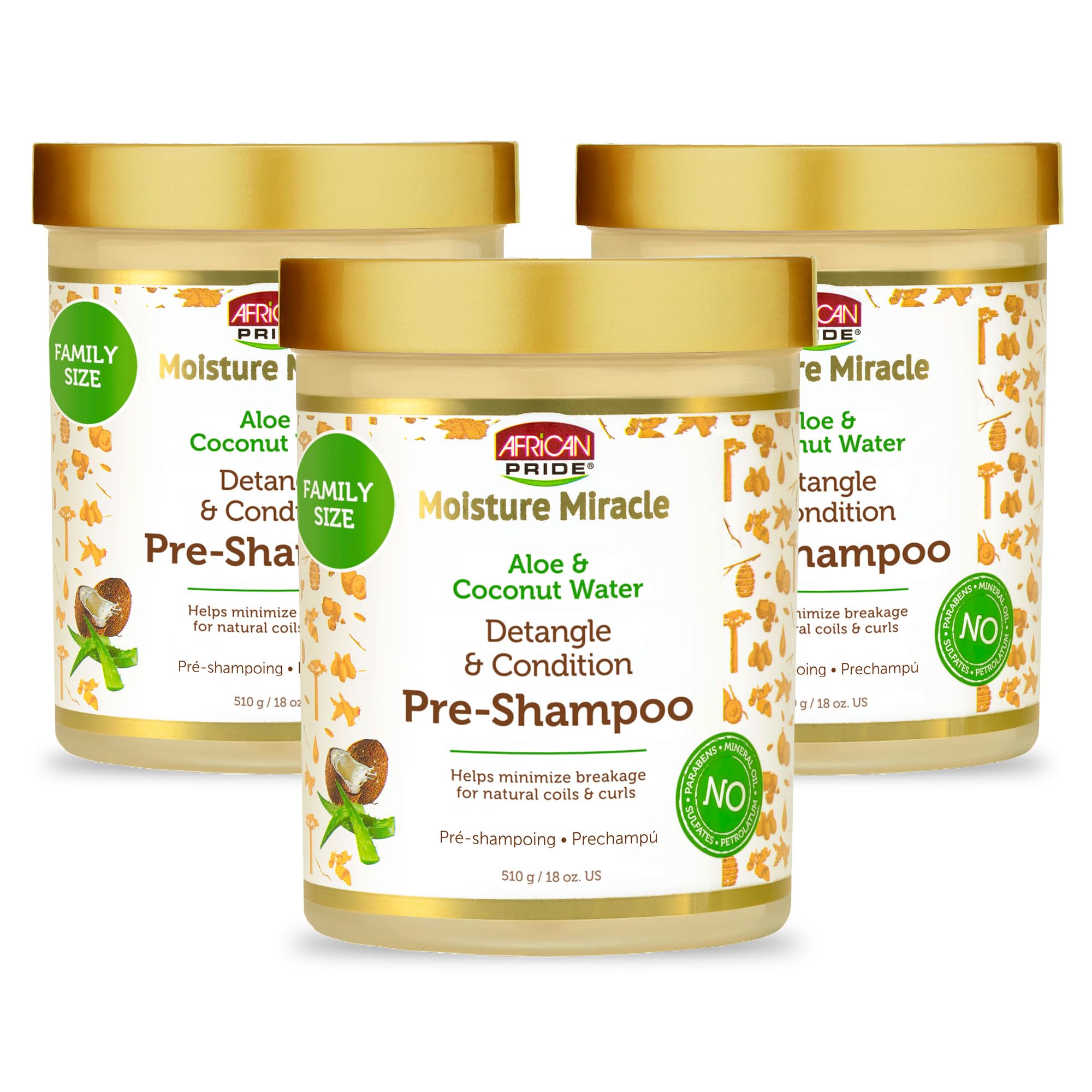 African Pride Moisture Miracle pre-shampoo detangler bottle pour for easy detangling.