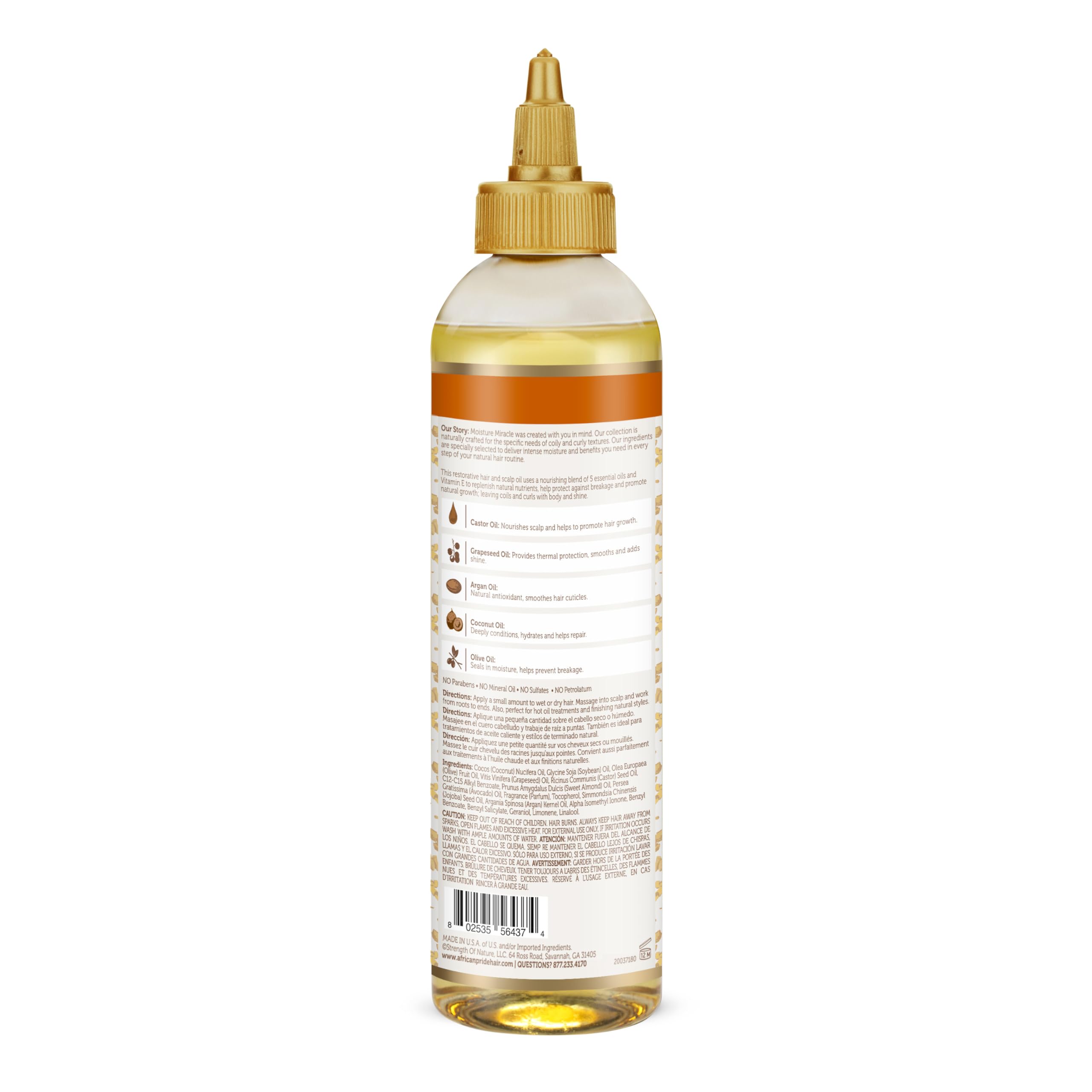 African Pride Moisture Miracle shine closeup indicates healthier, vibrant hair.