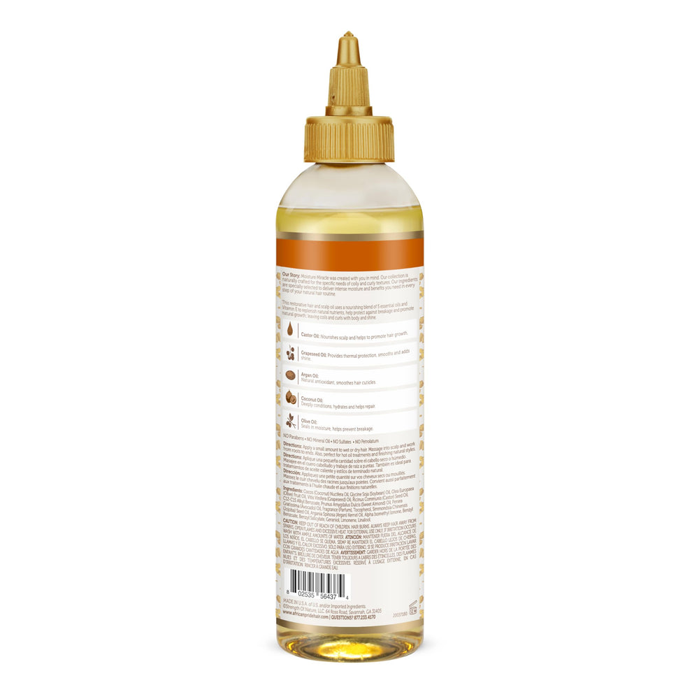 African Pride Moisture Miracle shine closeup indicates healthier, vibrant hair.