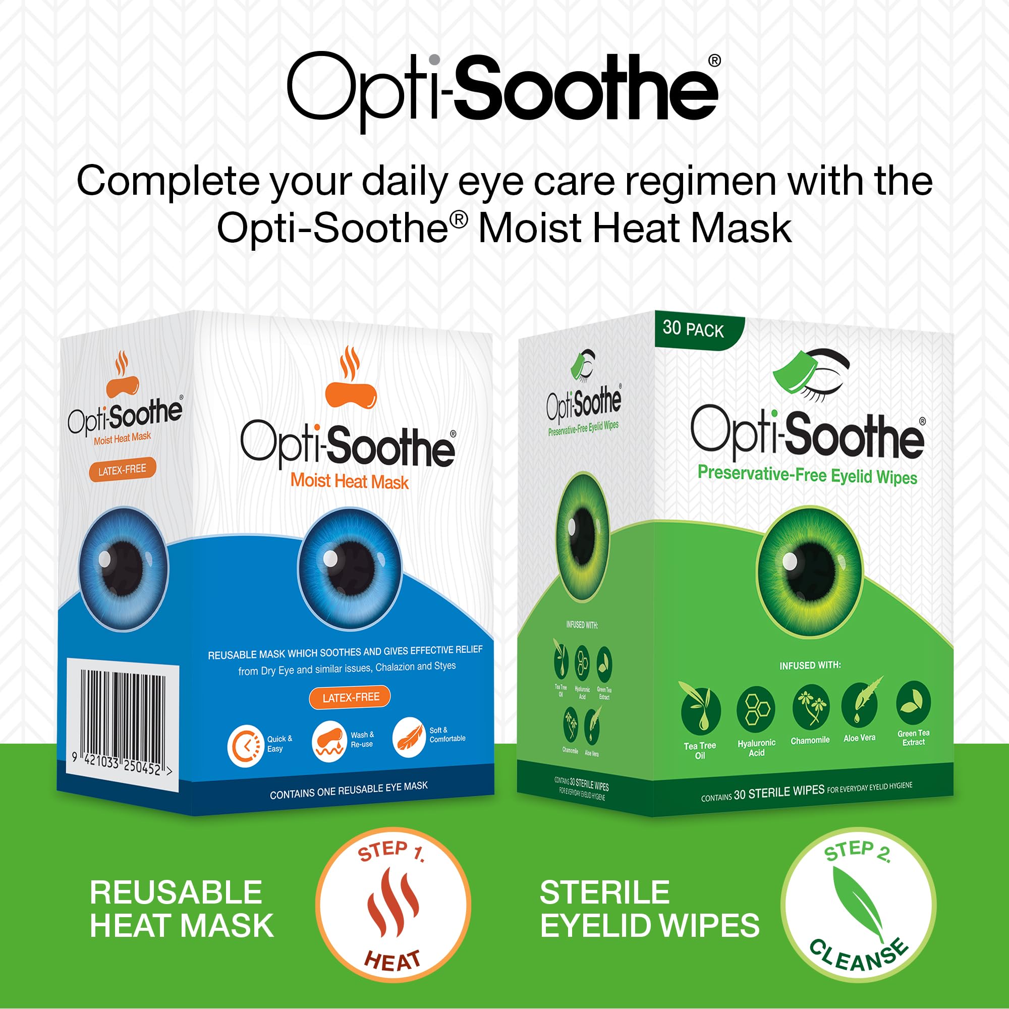 Soft moist towelettes offer soothing eyelid hygiene.