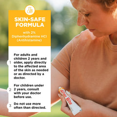 Gel-application on skin illustrating quick calm from bites