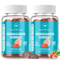 AFXMATE Ashwagandha gummies bottle front, convenient daily supplement for energy support