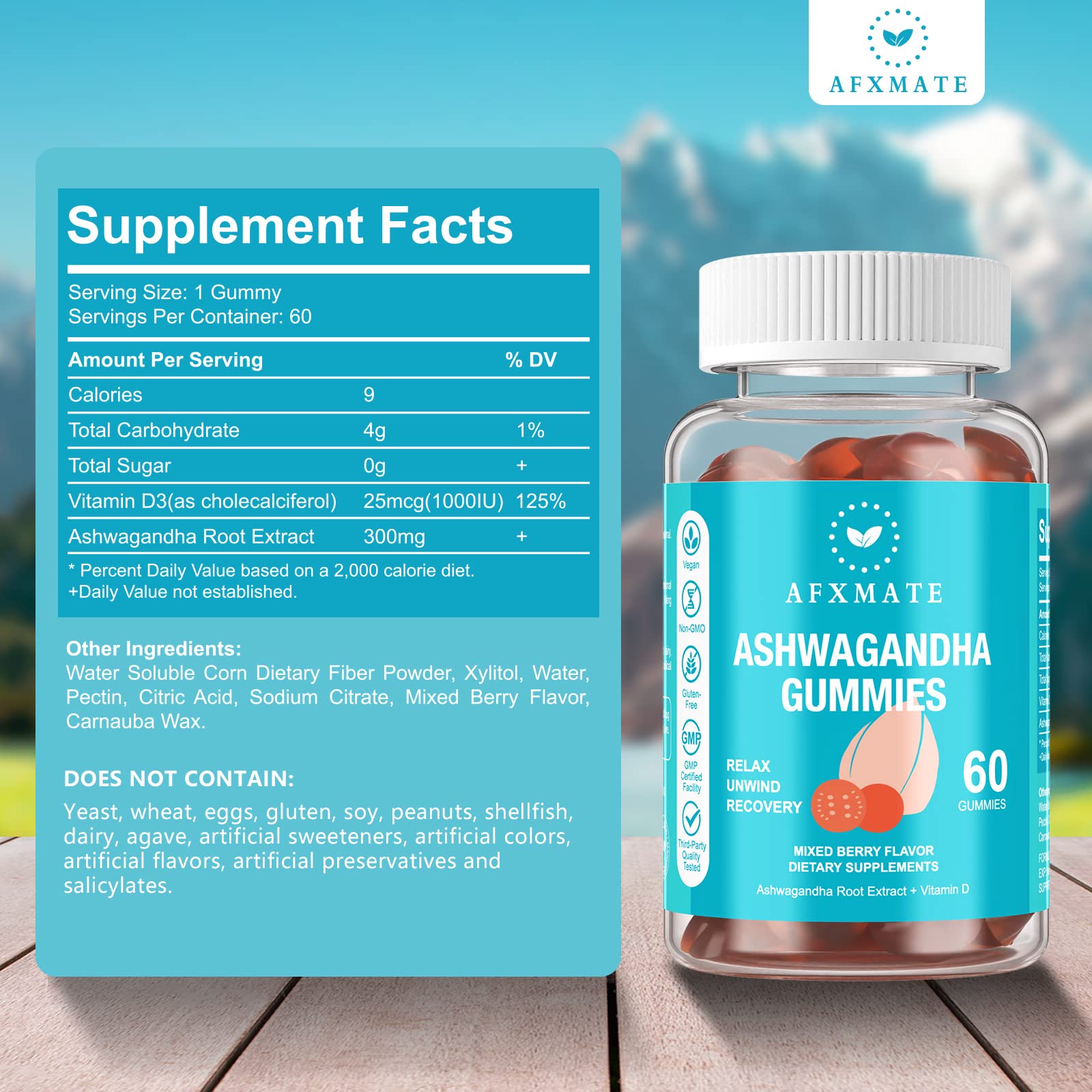 AFXMATE gummies travel pack, compact bottle for trips