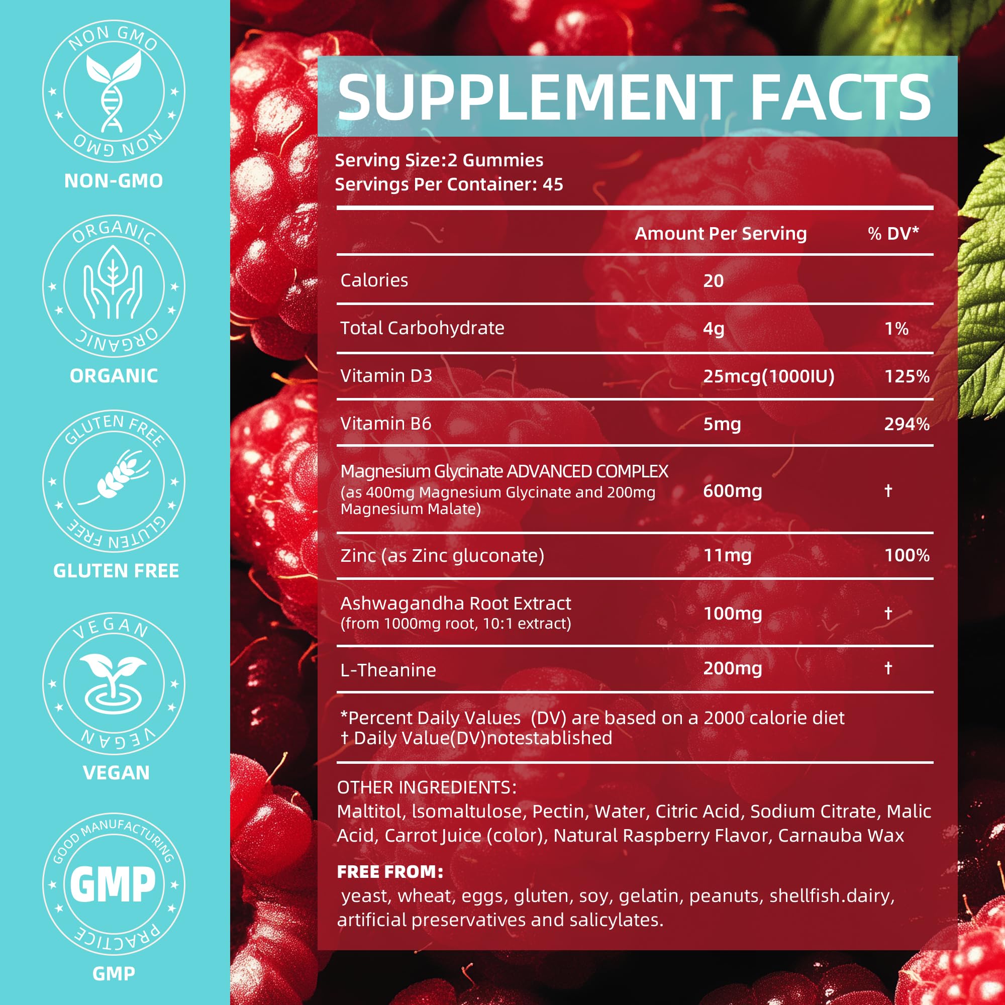 AFXMATE magnesium glycinate gummies close-up showing sugar-free texture and smooth chew