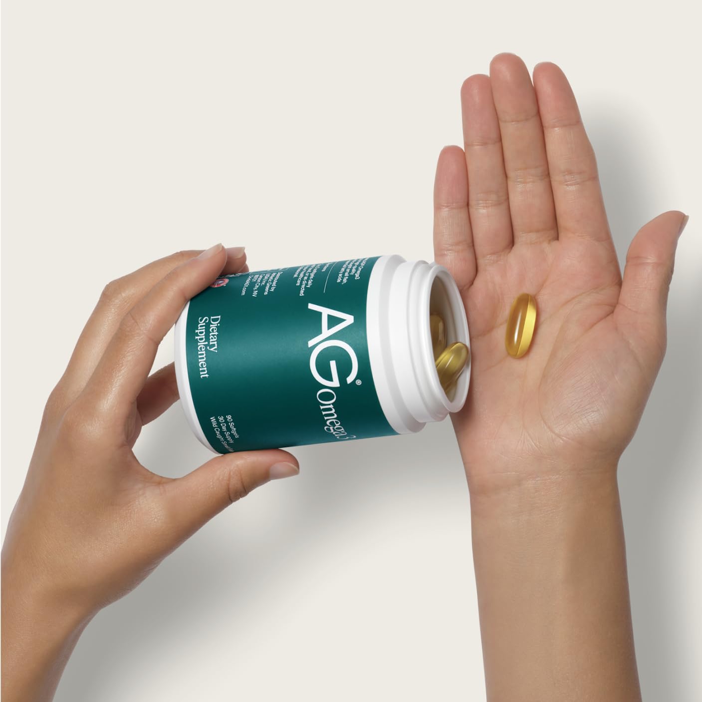 AG1 Omega3 sustainability seal signals responsible sourcing.