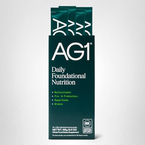 AG1 ready-to-drink morning ritual with frothy texture.
