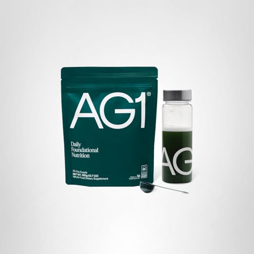 AG1 taste splash with fruits conveys refreshing greens powder experience.