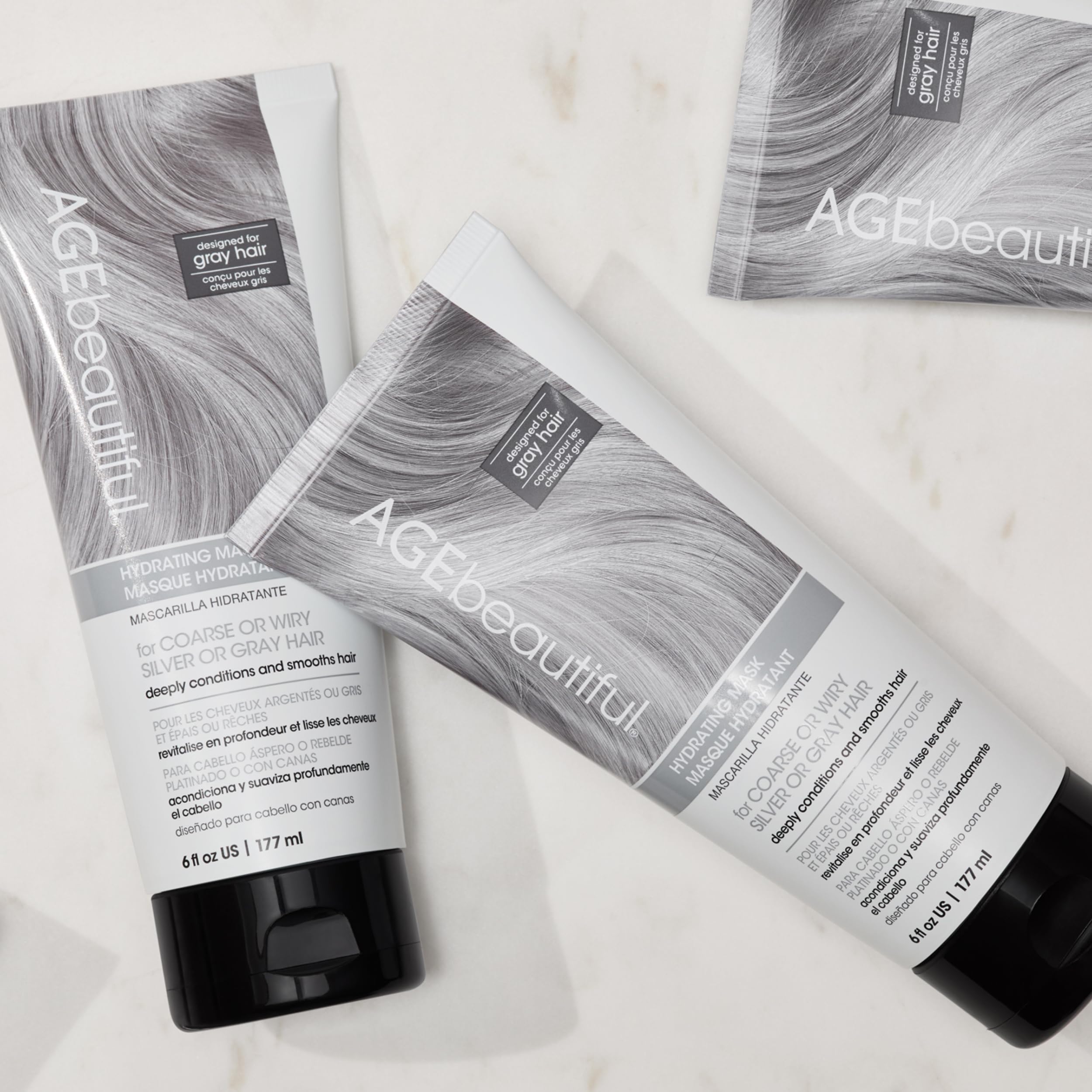 AGE beautiful Silk Amino Acids Keratin ingredients panel highlights nourishing components
