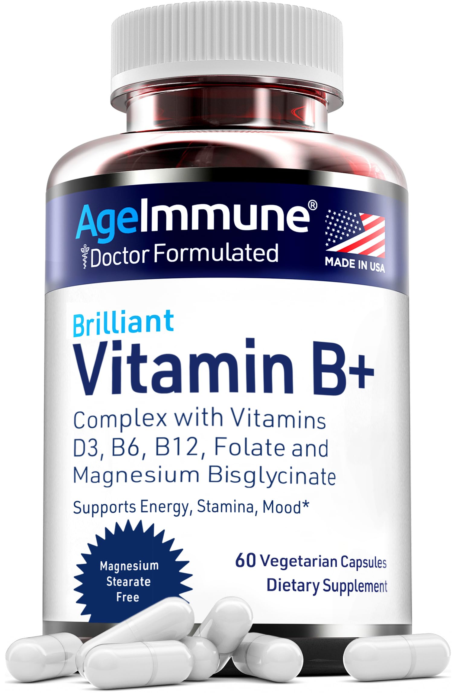 Morning use with AgeImmune B Complex supports energy and focus.