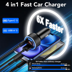 AGEK USB-C car charger with aluminum shell for heat dissipation.