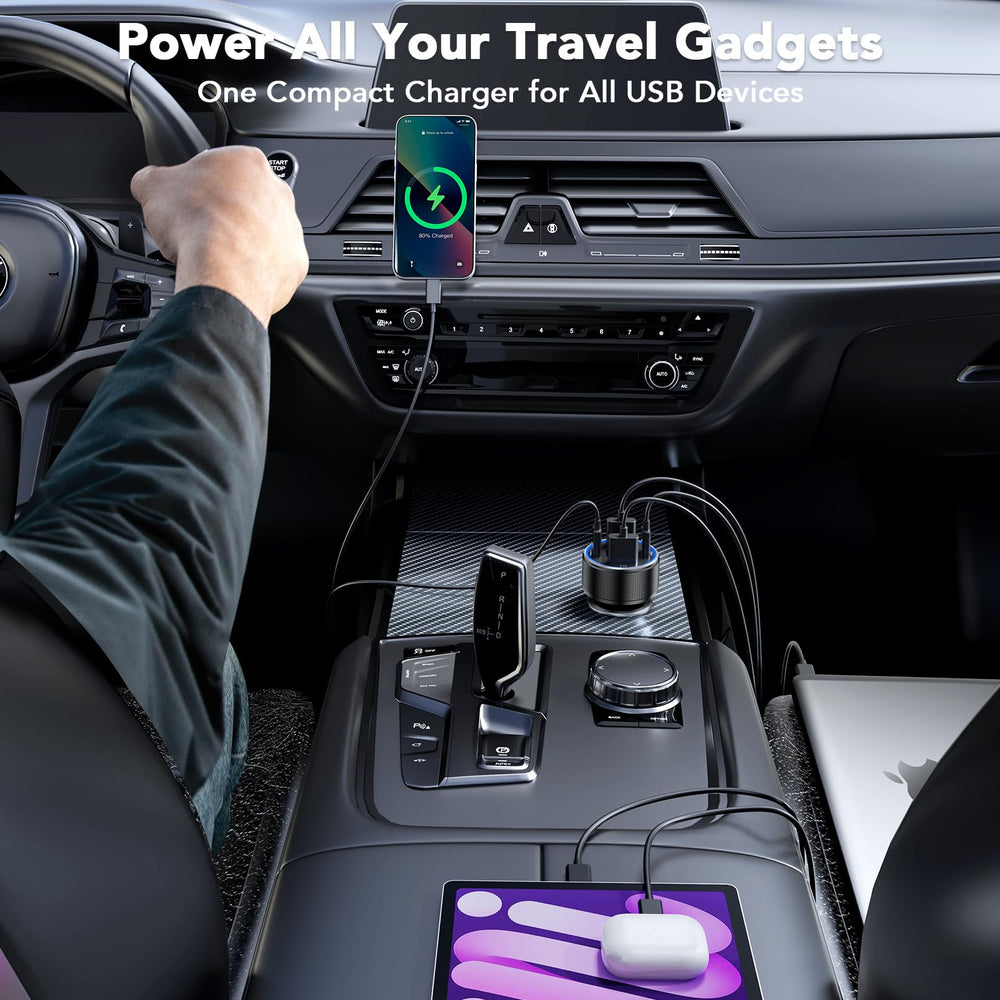 AGEK USB-C car charger demonstrates universal compatibility with devices.