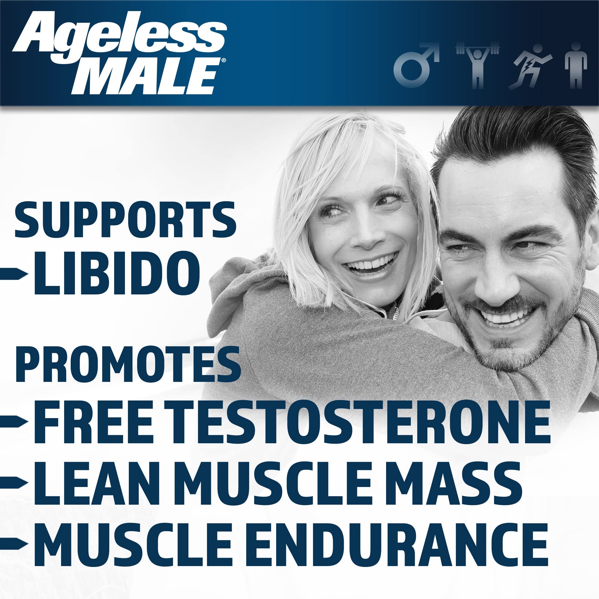 Ageless Male ingredients label highlighting natural components in this supplement.