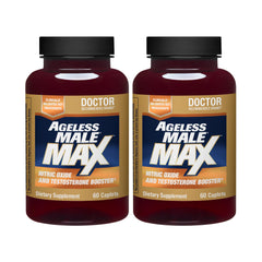 Ageless Male Max bottle front, signaling potential testosterone support