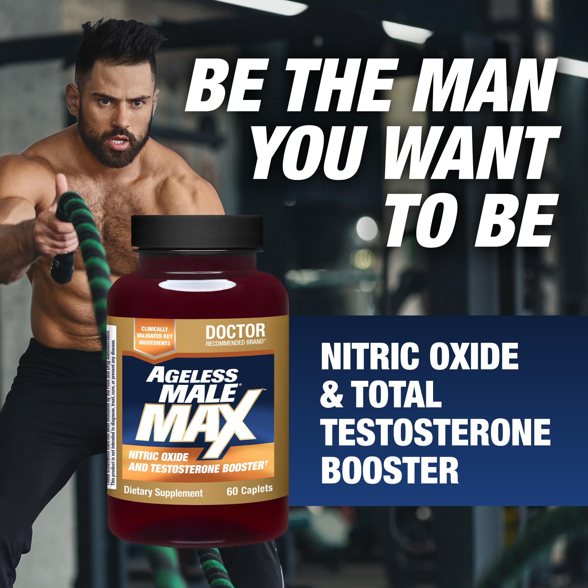 Ageless Male Max serving dosage in bottle for routine use