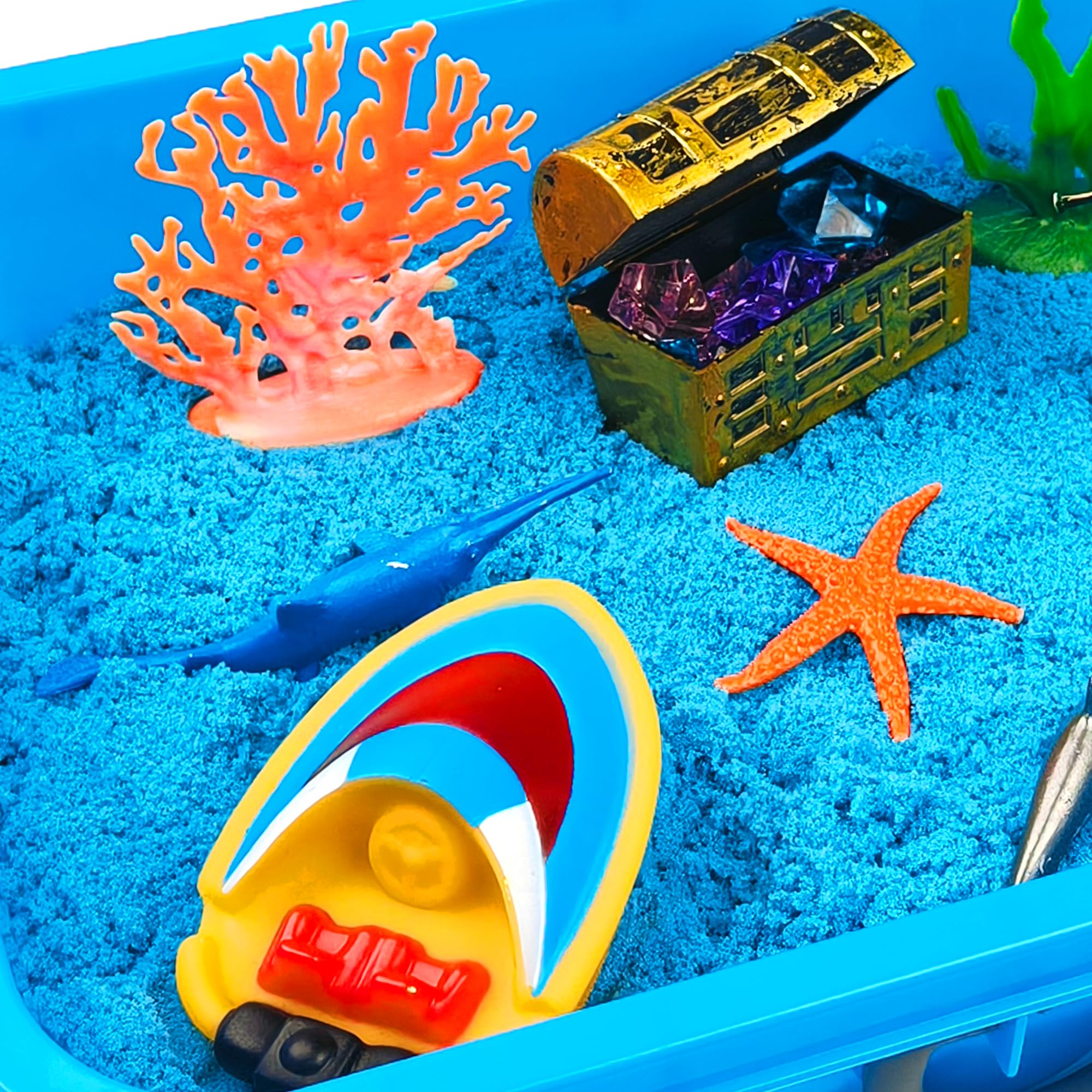 AGENTLAN Ocean Sensory Bin coral adds colorful focus for creative ocean scenes.