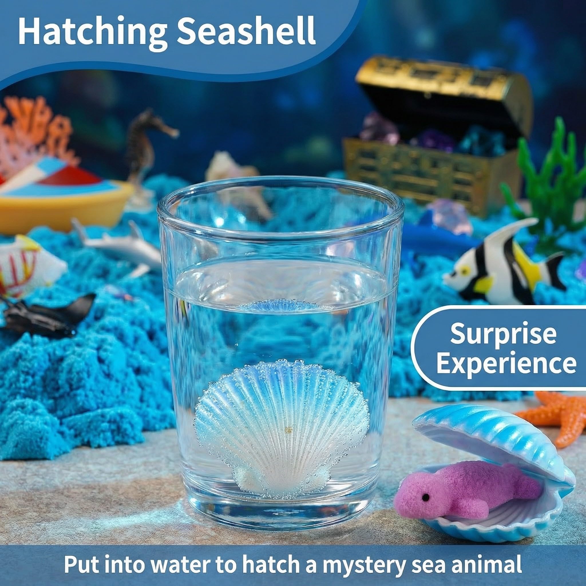 AGENTLAN Ocean Sensory Bin hatching seashell sparks curiosity and fine motor skills.