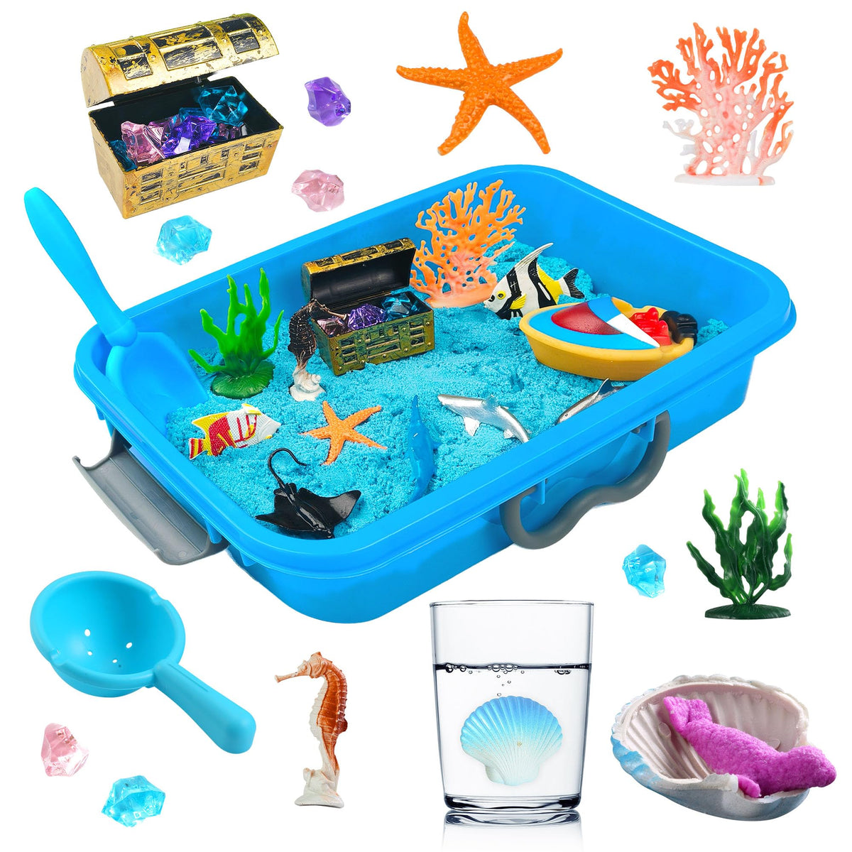 AGENTLAN Ocean Sensory Bin sea animals inspire imaginative play and tactile exploration.