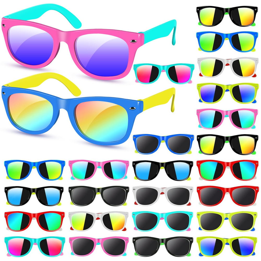 AGGKKY kids sunglasses bulk in bright colors with UV400 protection for sunny outdoor play.