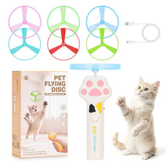 AGIFTMIND Cat Fetch Toy launcher with LED lights for indoor play