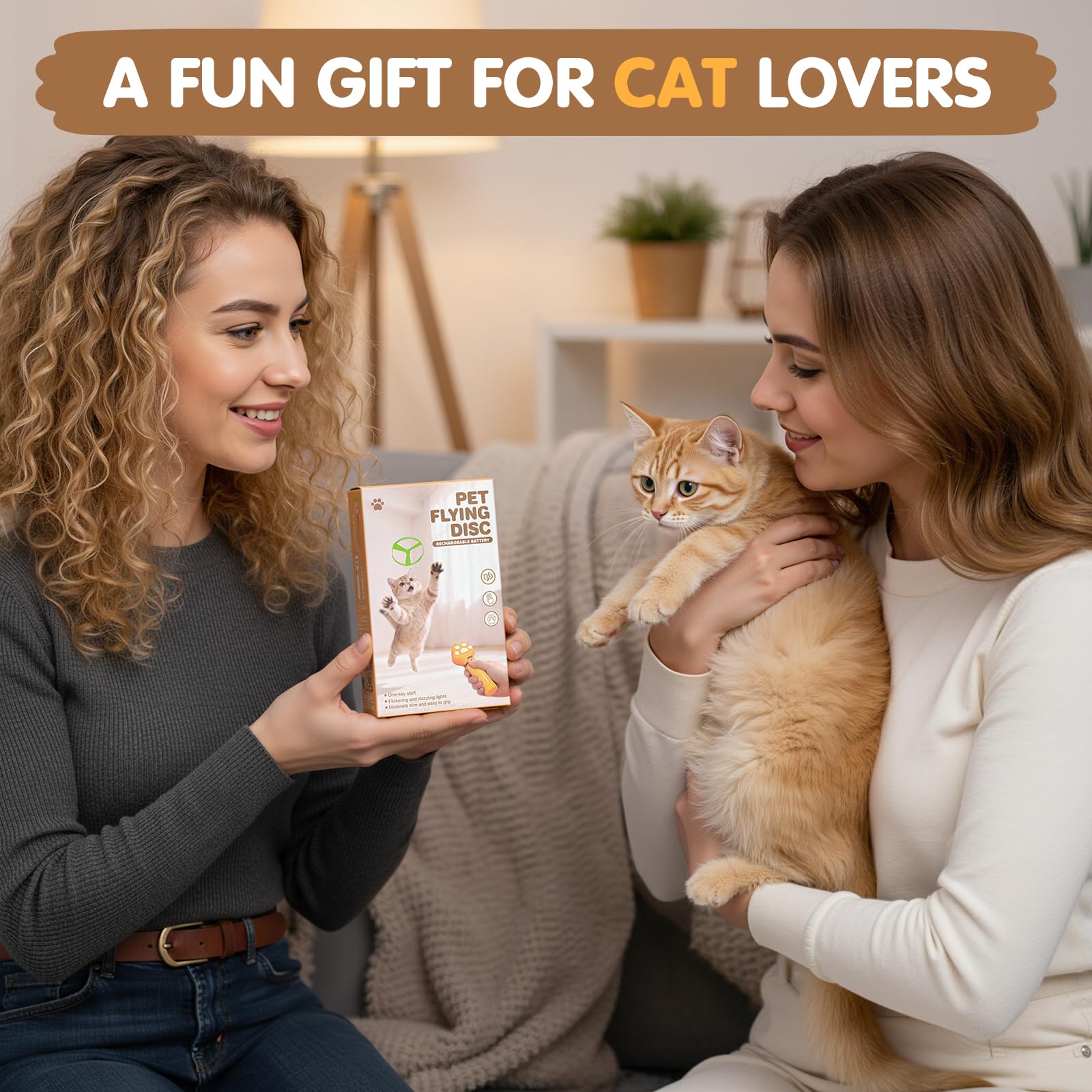 AGIFTMIND cat fetch toy supports outdoor and indoor play sessions.