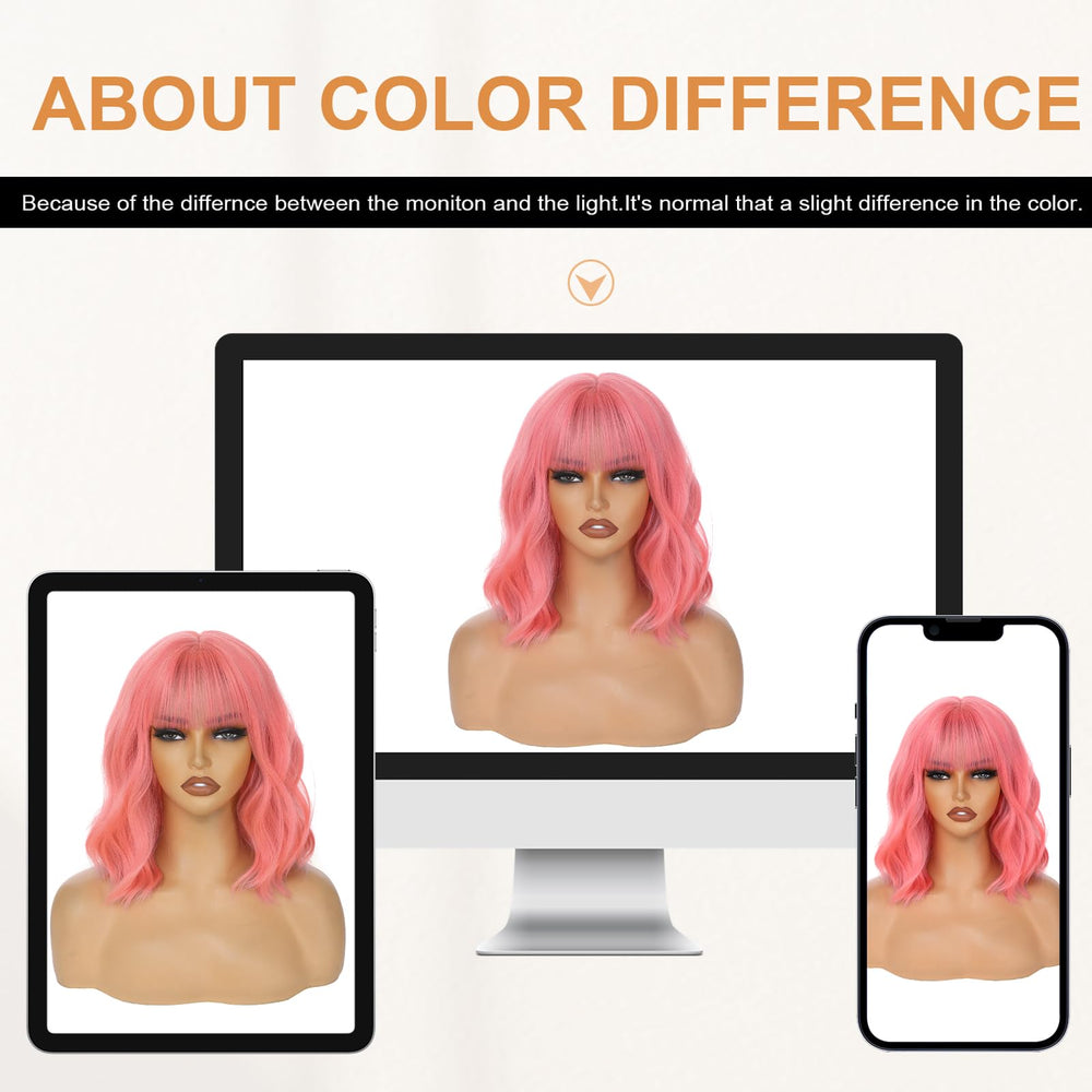 AGO Heat-resistant synthetic fiber wig supports long-lasting color and styling