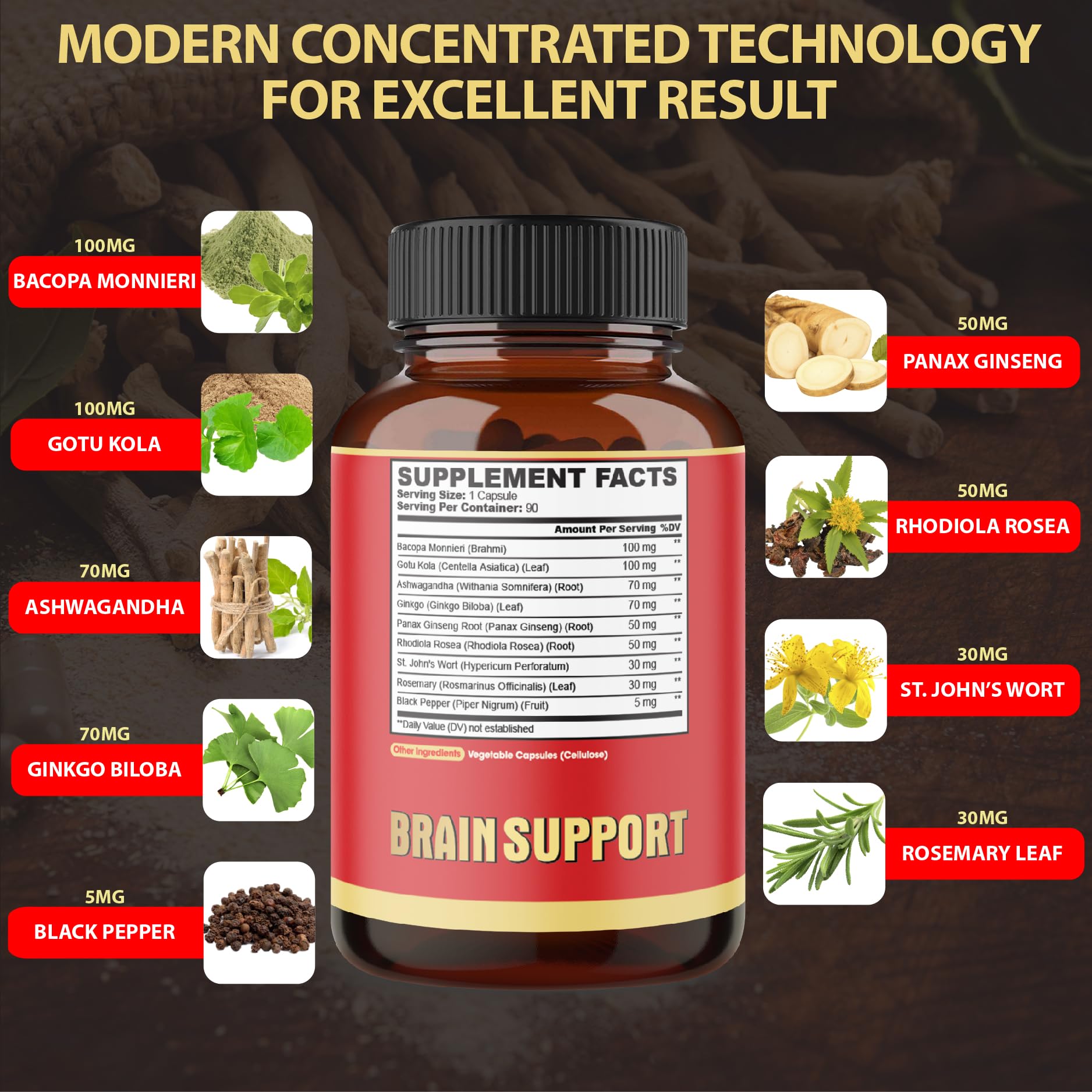 Agobi brain support capsules ready for daily use.