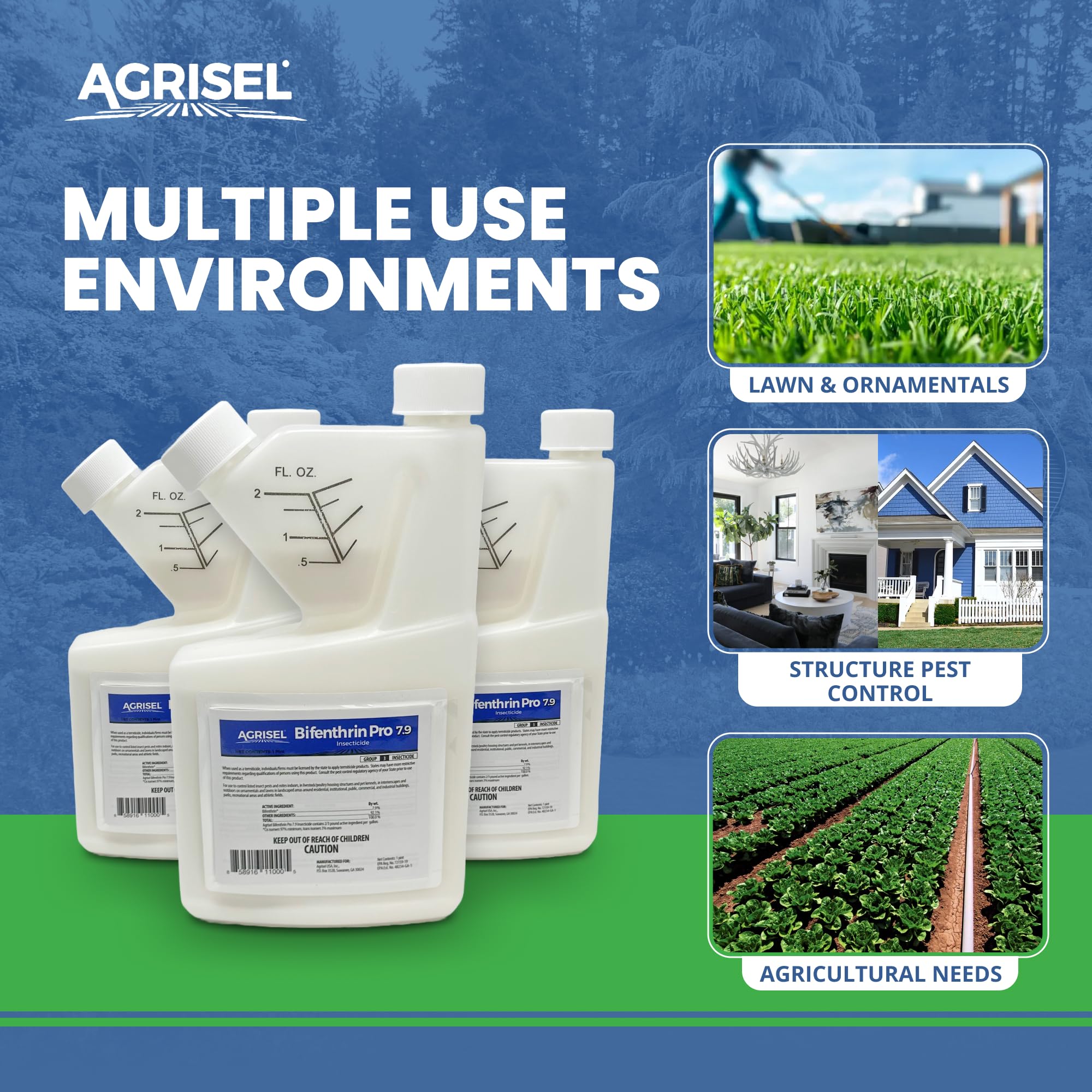 Agrisel Bifenthrin Pro 7.9 sprayer application for even coverage.