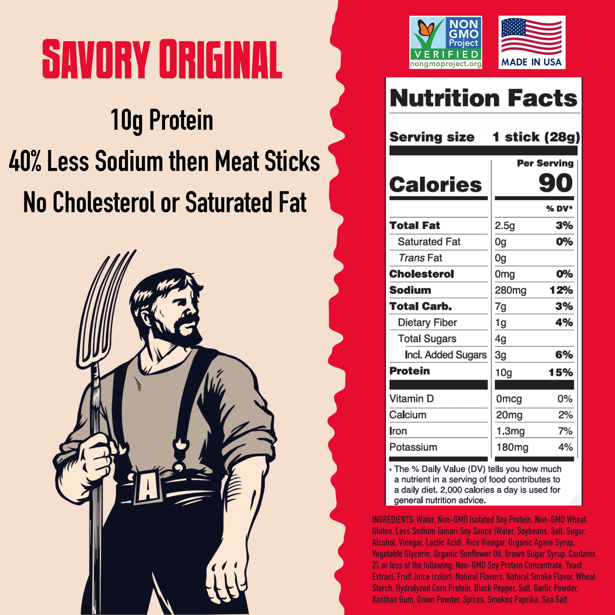 AGRO Power Vegan Jerky Stick delivers 10g plant protein per serving for a satisfying lunch boost