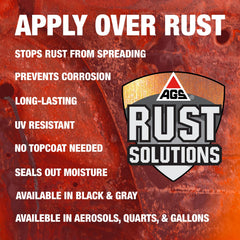 Epoxy-fortified AGS Rust Stop Spray ensures strong adhesion to metal surfaces