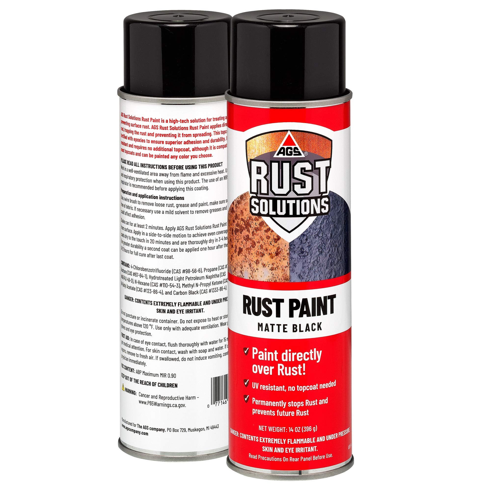 Matte black finish applied by AGS Rust Stop Spray on metal for a durable look