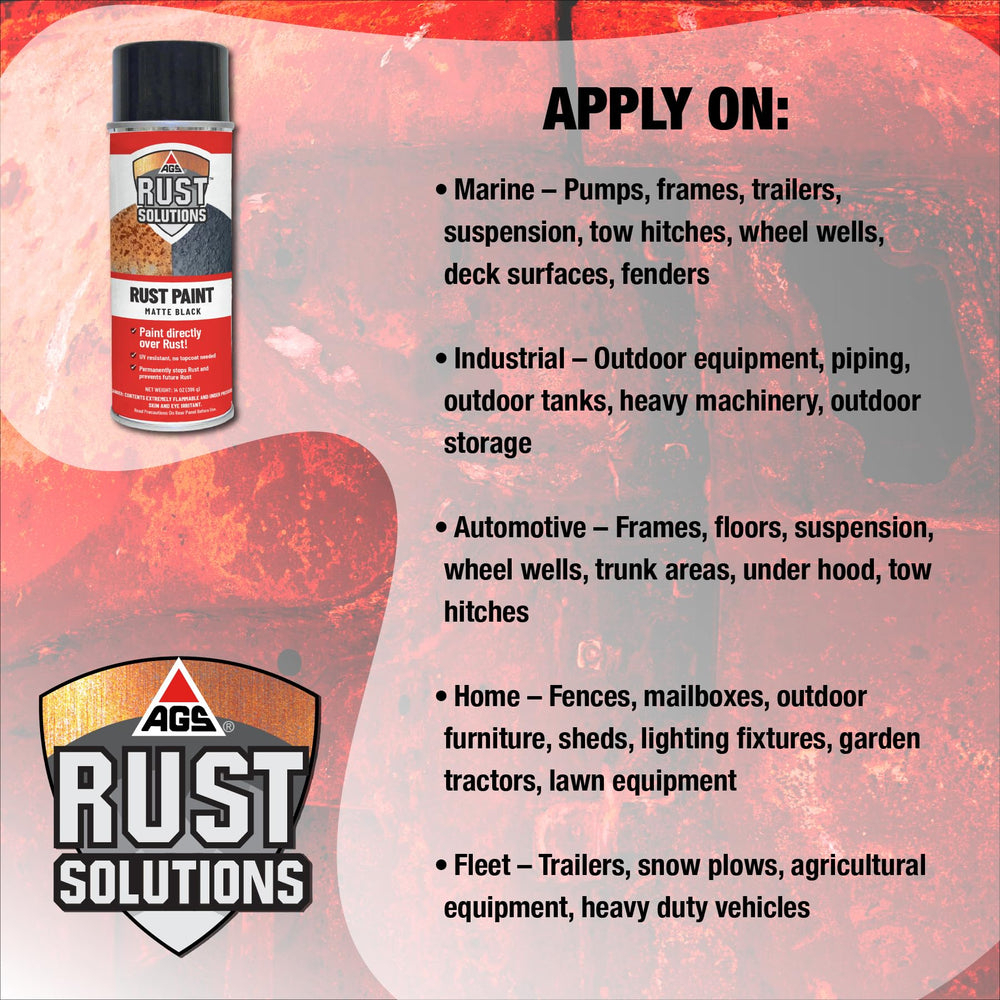 Direct application on bare metal without sanding using AGS Rust Stop Spray