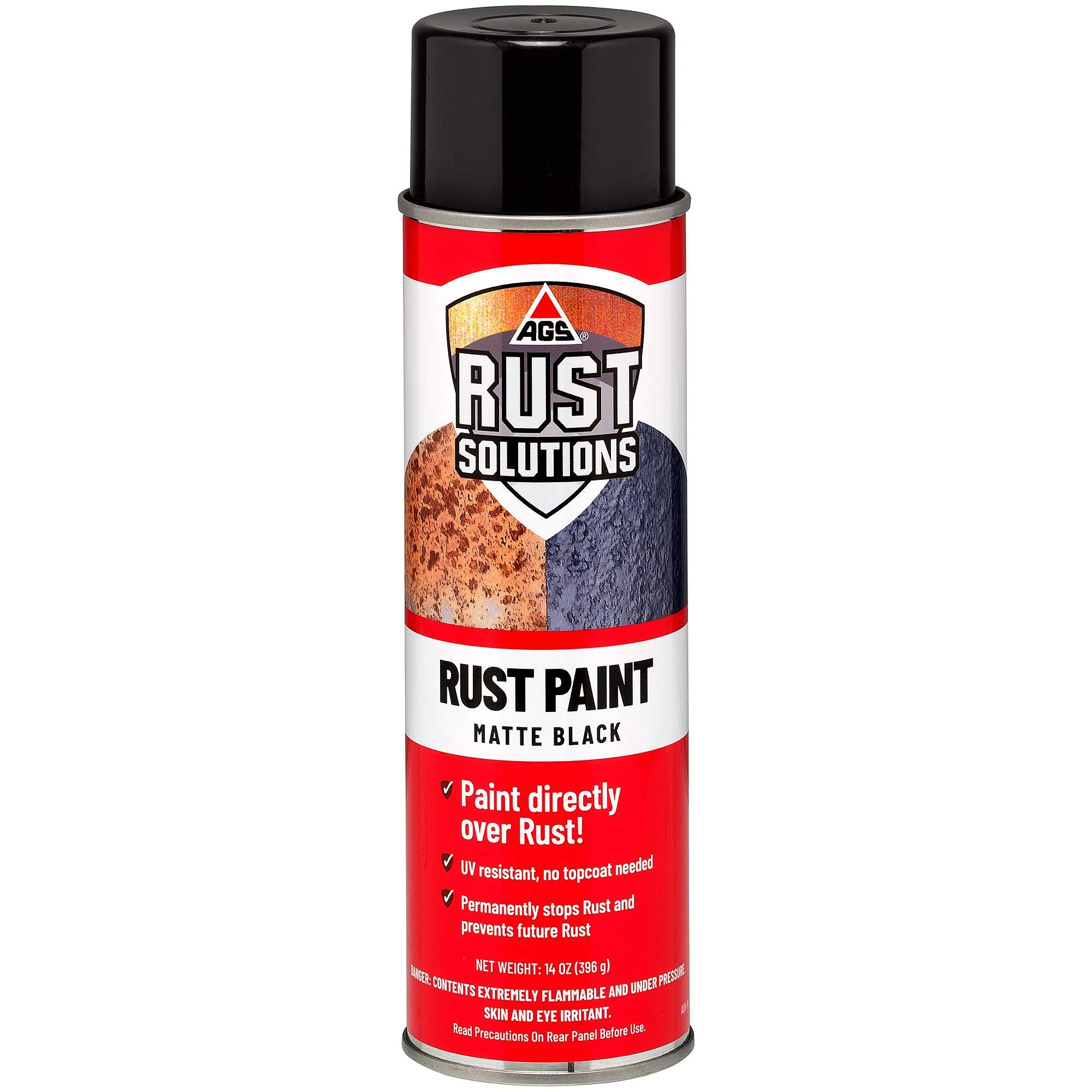 AGS Rust Stop Spray Paint on rusted metal surface showing direct bonding for protection