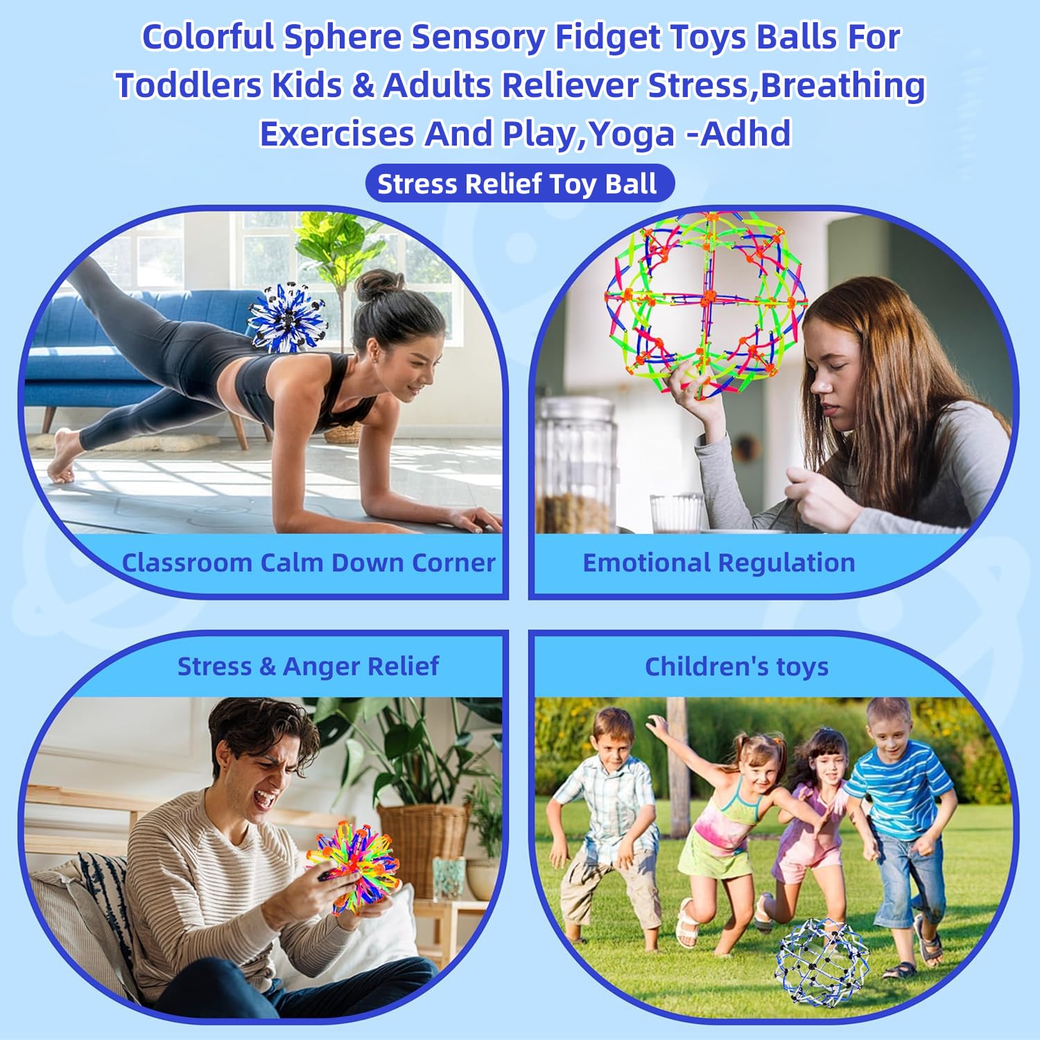 AGSIXZLAN stress relief ball for kids helps reduce anxiety and improve concentration.
