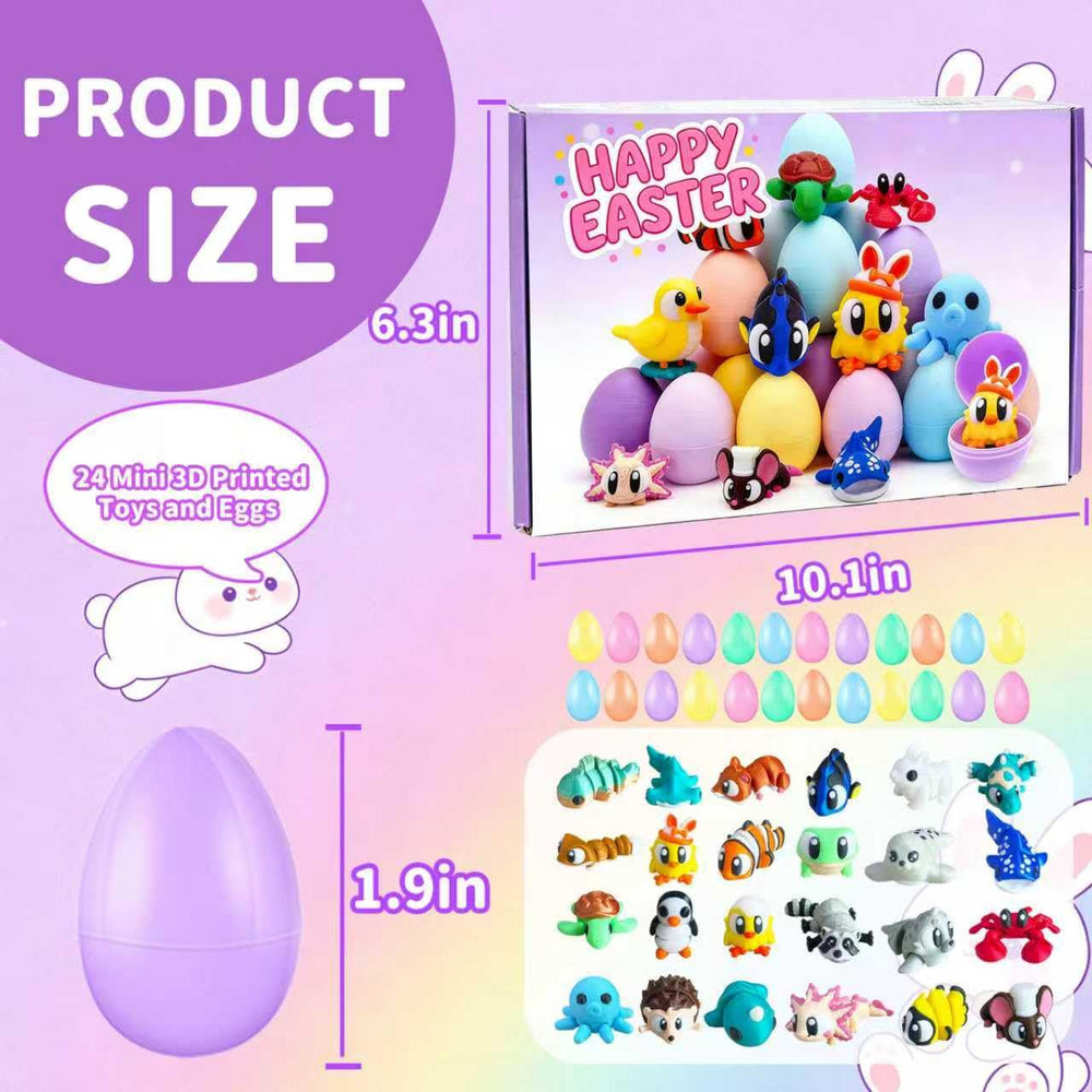 AGSWE 3D-printed animal figures accompany each egg for imaginative play