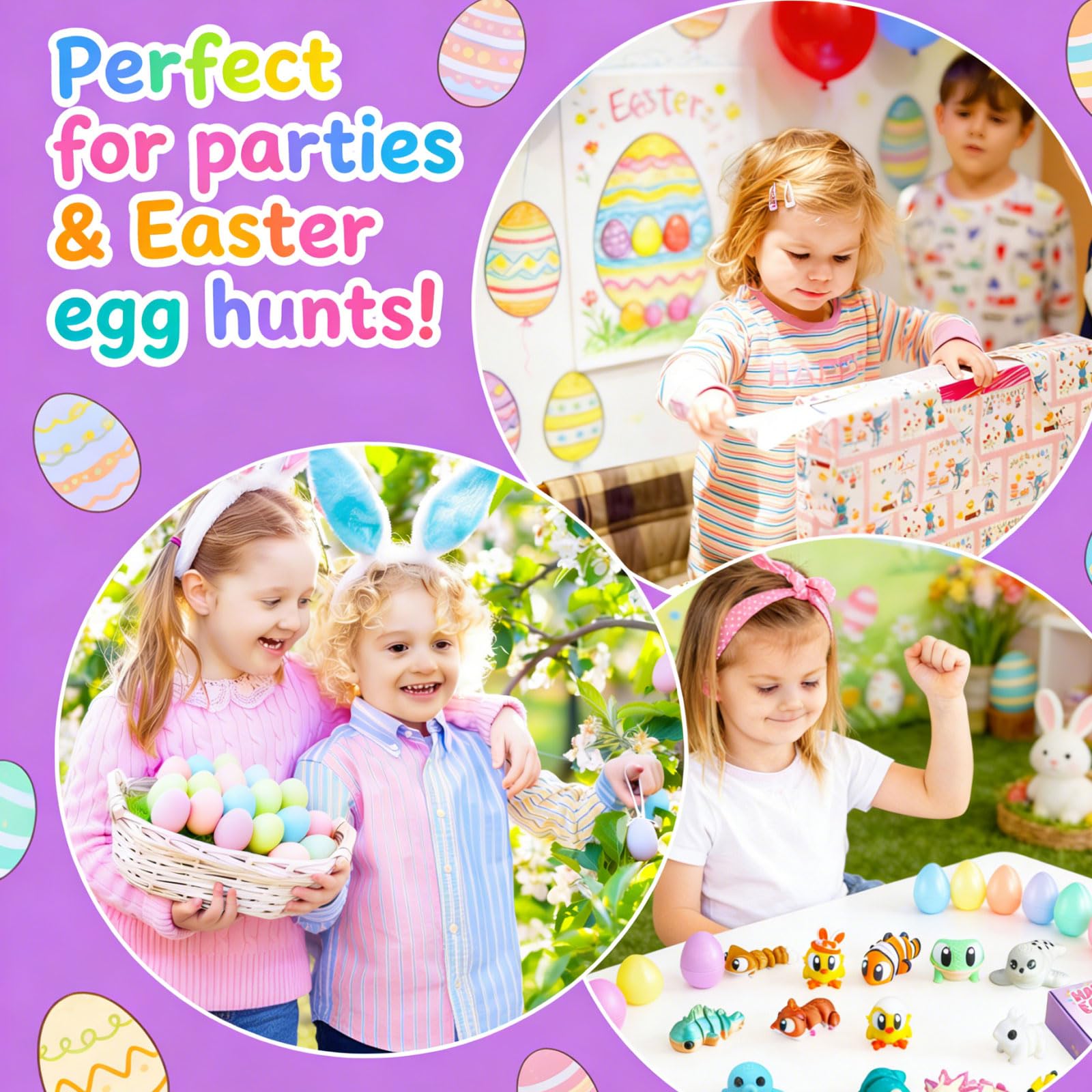 Includes 24 eggs with 24 animal figures for play and gifting