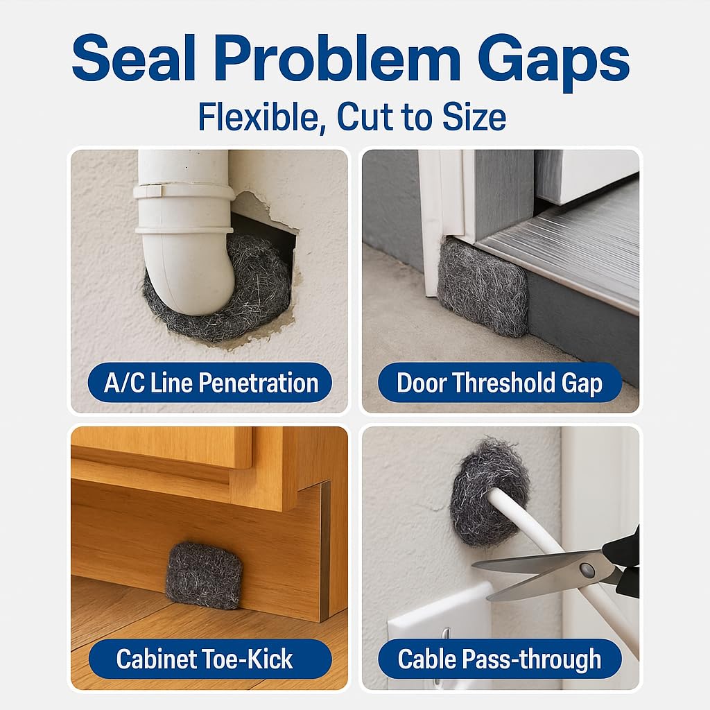 AHAOIN #0000 pad fits tight gaps around pipes and cables