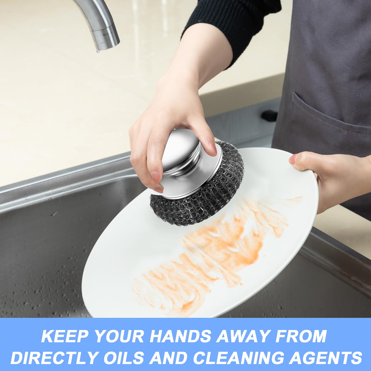 Ahardaim scrubber on grill and bakeware for sparkling results