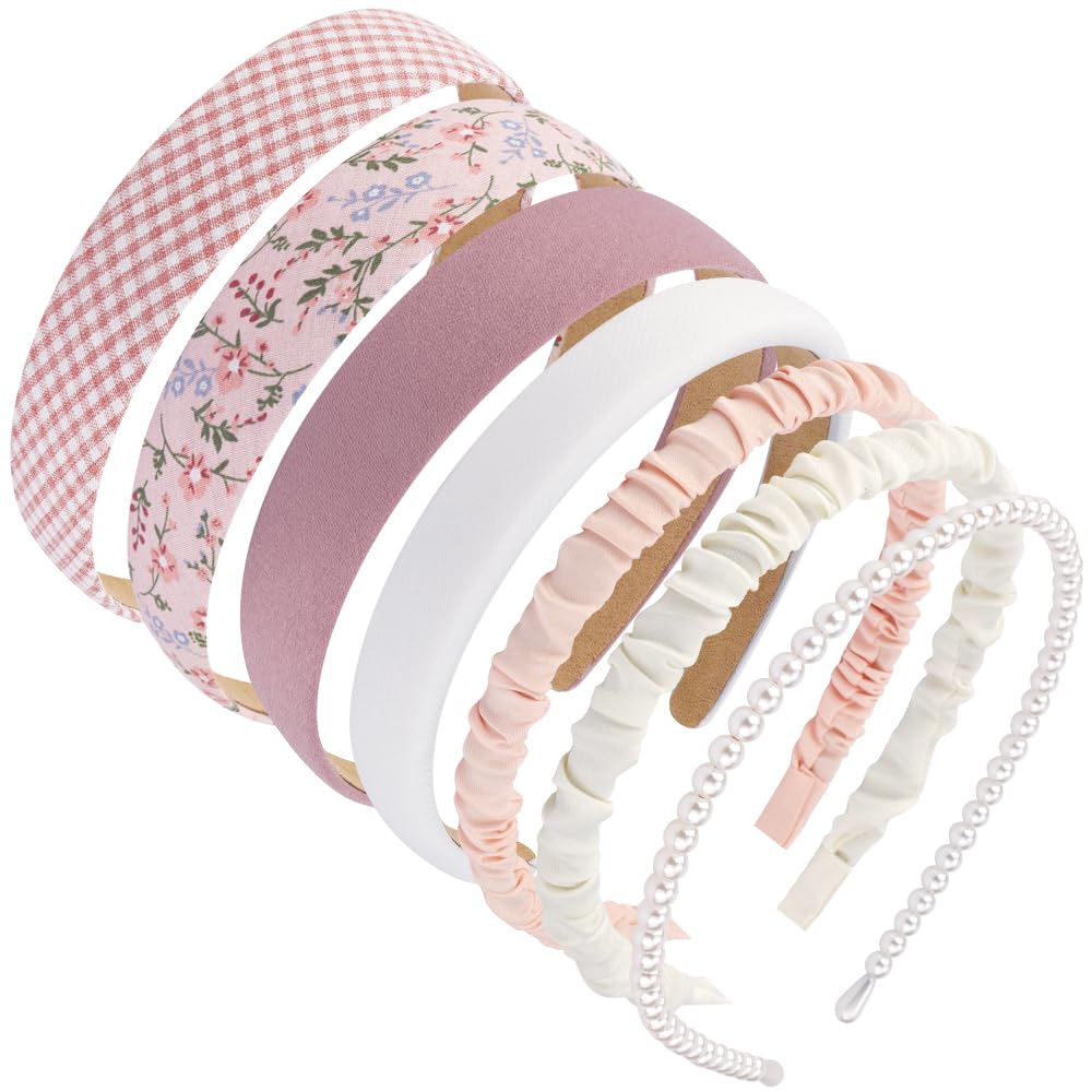 AHONEY bandana-style pink headband for girls and adults.