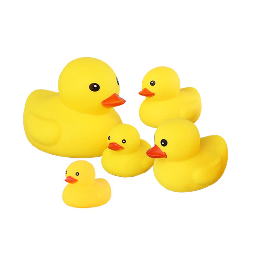 AHUA bath duck toys family 5pcs – colorful ducks inviting playful bath time for kids.