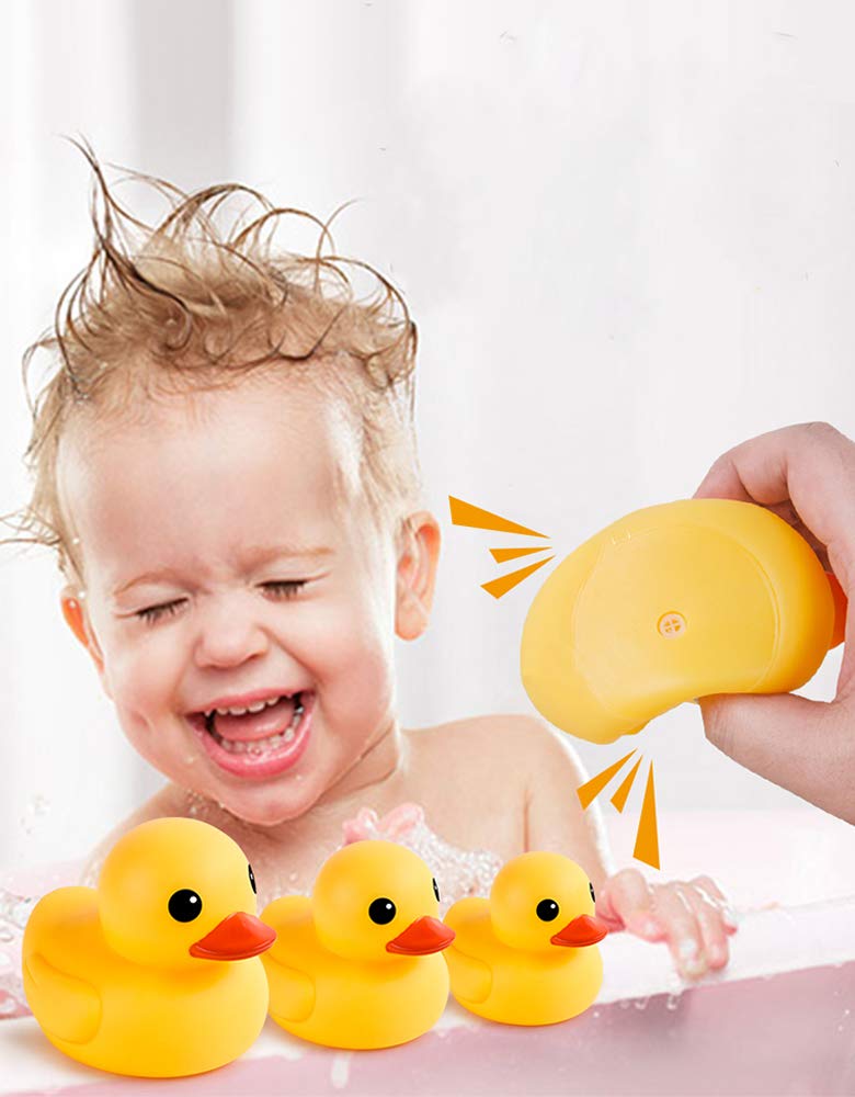 AHUA rubber duck squeak ducks – squeezable ducks with cheerful sound that engages children.