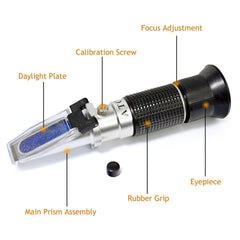 aichose honey refractometer LCD display showing moisture, Brix, and Baume readings