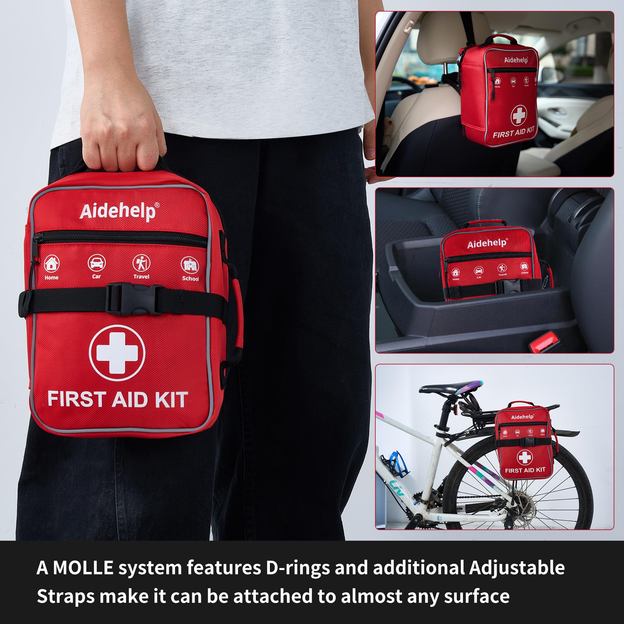 Aidehelp emergency kit ready for home, car, travel and outdoor adventures.