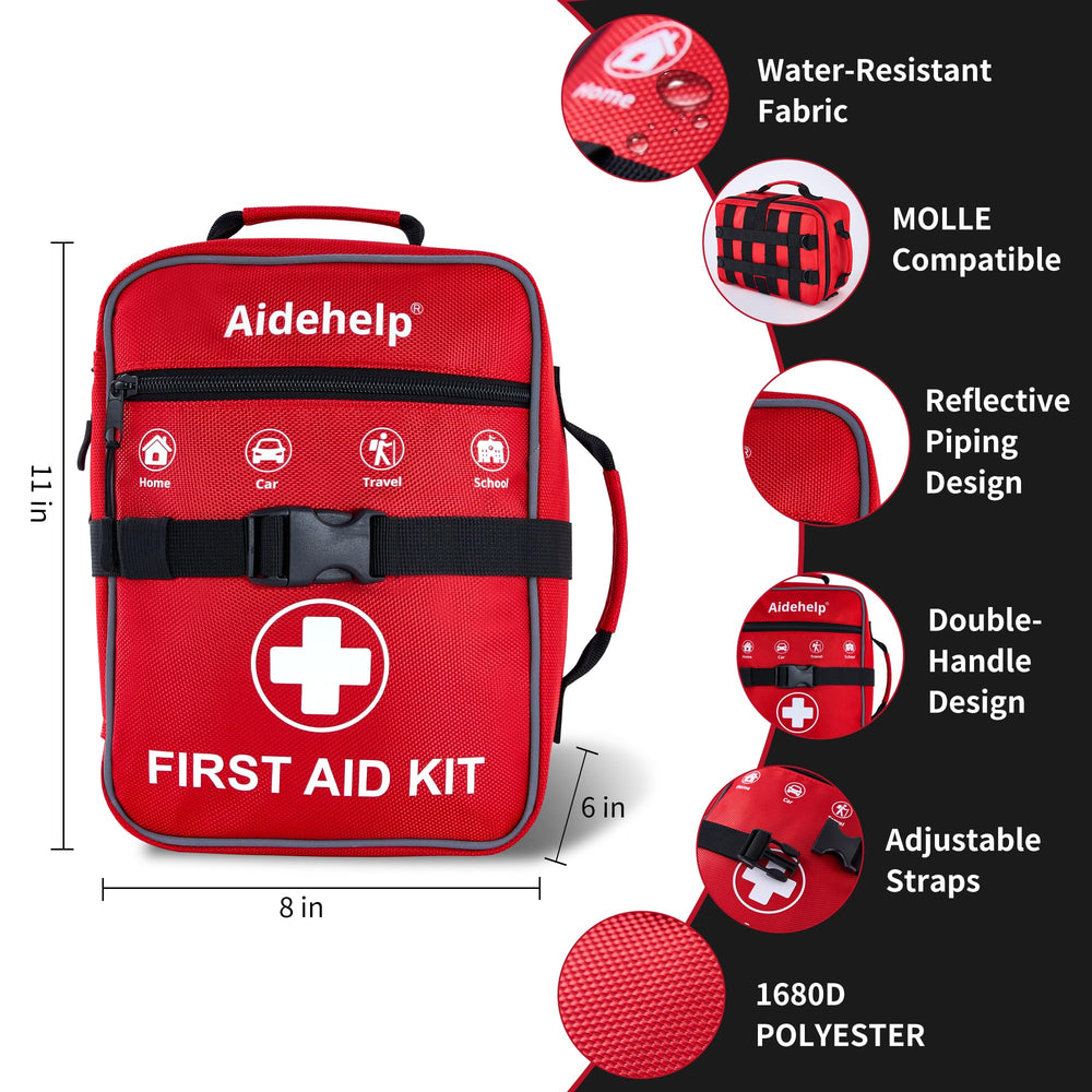 Aidehelp MOLLE-ready kit mounted on gear enables quick access.