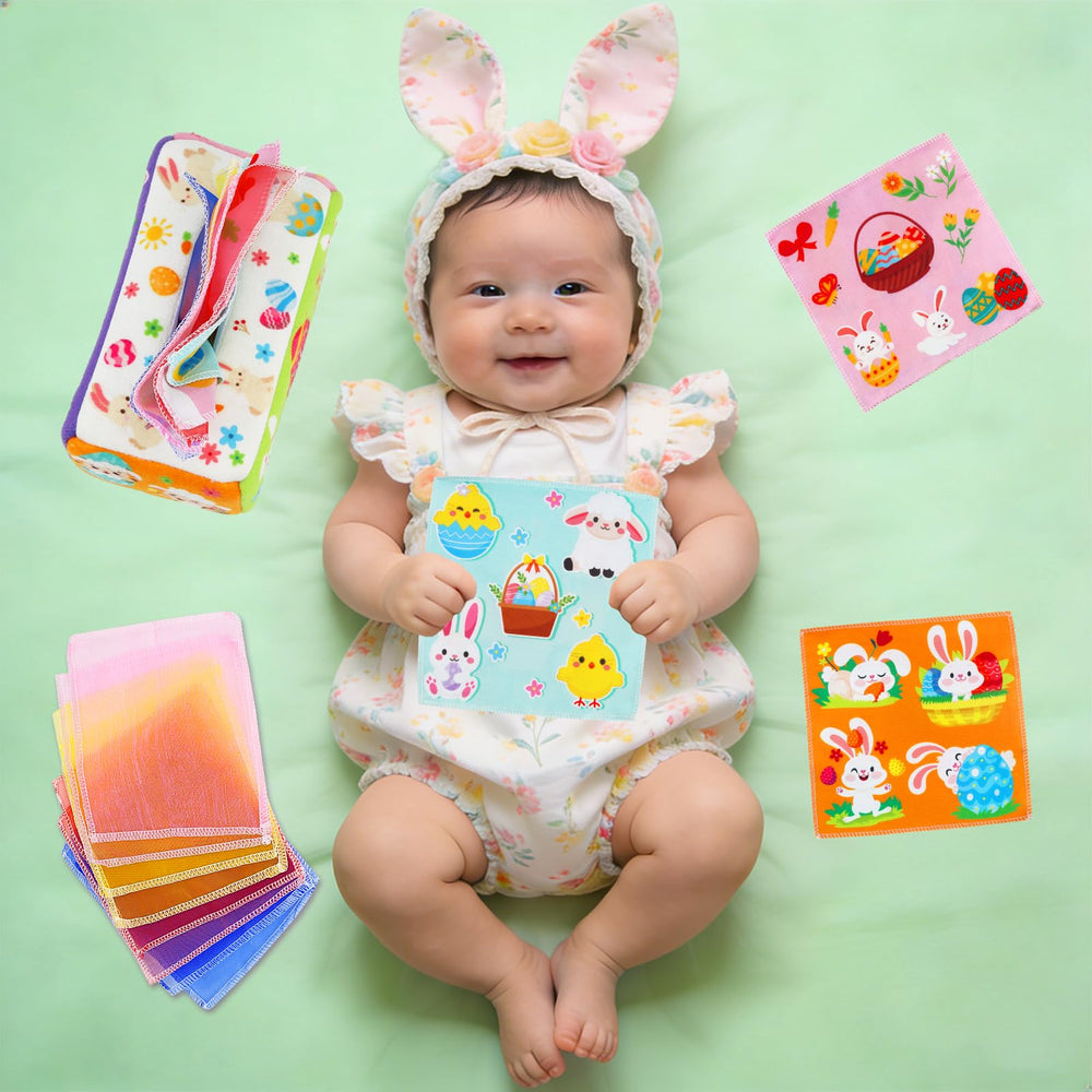 Aiduy high-contrast Easter design supports visual tracking during play.